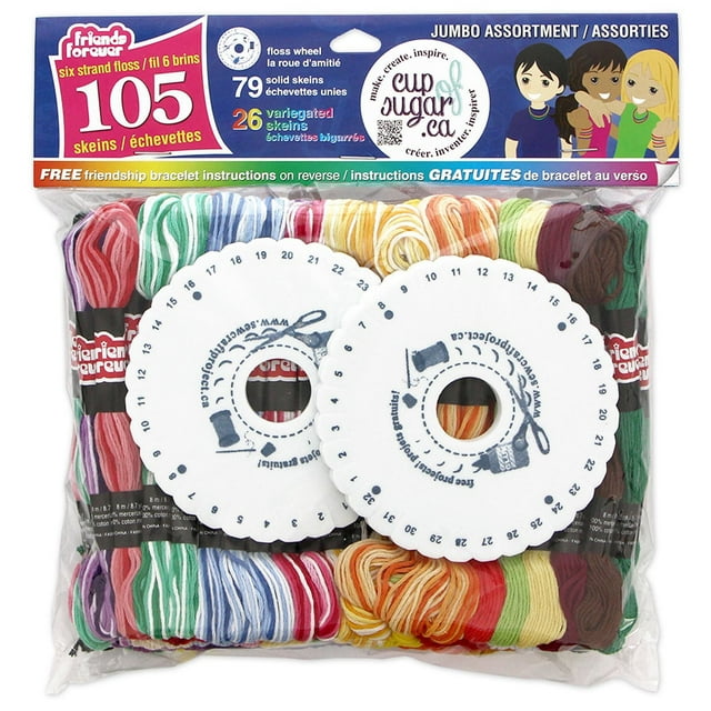 Friends Forever Embroidery Floss Jumbo Pack — Solids & Variegated, 6‑Strand Mercerized Cotton