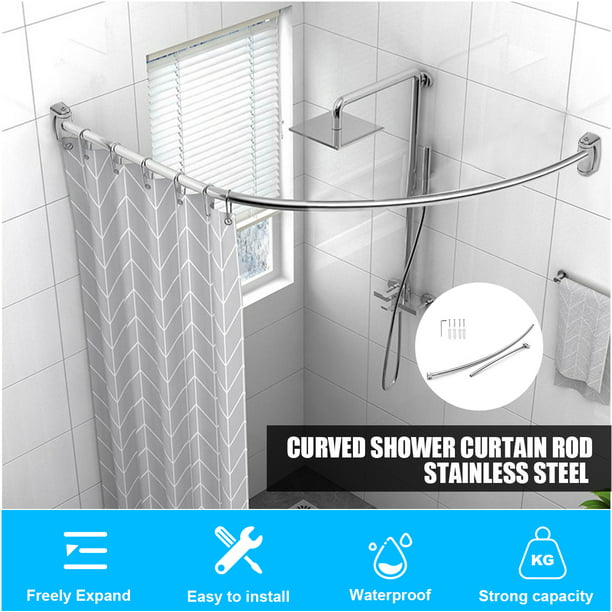 Adjustable Curved Shower Curtain Rod, 90 Degree Shower Curtain Rod