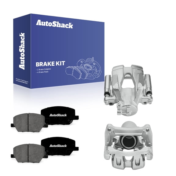 AutoShack Front Brake Calipers   Premium Ceramic Brake Pads Replacement for 2015-2018 Jeep Renegade 2016-2018 Fiat 500X 6-PC Kit