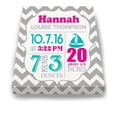 thumbnail image 2 of Personalized Canvas Birth Announcement Nursery Decor Gift, Sailboat Design, Custom Name, Date, Weight & Length, Unique Boys & Girls Baby Shower Wall Art Presents, Color Gray # 5, Size - 10X12, 2 of 5