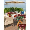 thumbnail image 4 of Outdoor Tablecloth with Umbrella Hole and Zipper, Christmas Snowman Rectangle Table Cloth 54x80 Inch Waterproof Tablecloth, Black Red Checked Snowflake Pine Tree Picnic Table Cover for Patio Camping, 4 of 7