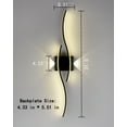 thumbnail image 6 of Claxy Black Waved Linear LED Wall Sconce for Bedroom Living Room, 6 of 6