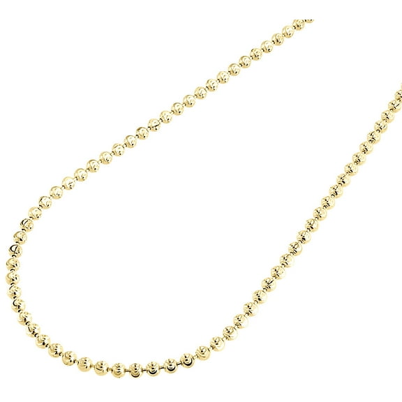 10k Yellow Gold Moon Cut Style Link New Solid Chain Necklace (2.5mm) 36"