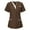 Brown, variant on CFLVAEK Women's Scrubs Plus Size Short Sleeve Nursing Uniform with Pockets Comfy V Neck Scrub Tops Solid Color Working Uniform 2025 Gray L