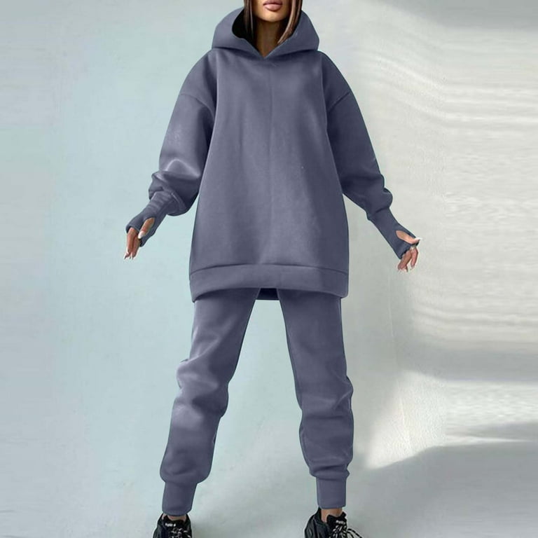 skpabo Ladies Suits Casual Jogging Suits for Women Two Piece Sweatsuit  Pullover Hoodie Long Pants Tracksuit Set