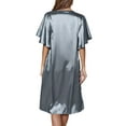 thumbnail image 5 of Womens Satin Nightgown Sleep Shirt Short Sleeve V-Neck Nightgowns Pajama Shirt Satin Nightwear Dress Sleepwear Pyjama, 5 of 6