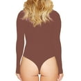 thumbnail image 3 of WMTBSRSW Tummy Control Bodysuit for Women Half Zipper Long Sleeve Bodysuits Tops Scoop Neck Body Suit Basic Going Out T Shirt Tops, 3 of 5