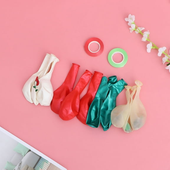 HONITANO 3Pack Cherry Theme Balloons Set With Plastic And Ribbon For Wedding Festival 12 Inch