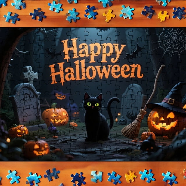 Ensemble de Casse-Tête à Thème Halloween Casse-Tête Éducatifs d'Halloween pour Cadeau Parfait pour Soirée Jeux en Famille (avec Numéro au Dos)