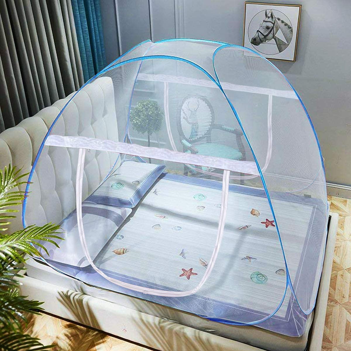 Large Folding Mosquito Net Netting Up Tent Mongolian Home Indoor Outdoor Insect 