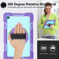 thumbnail image 4 of Dteck Samsung Galaxy Tab A7 Lite Case 8.7" w/ Screen Protector, 360 Rotating Hand Strap Stand Heavy Duty Shockproof Rugged Case w/ Shoulder Strap for Galaxy Tab A7 Lite SM-T220/T225/T227,Purple + Mint, 4 of 6