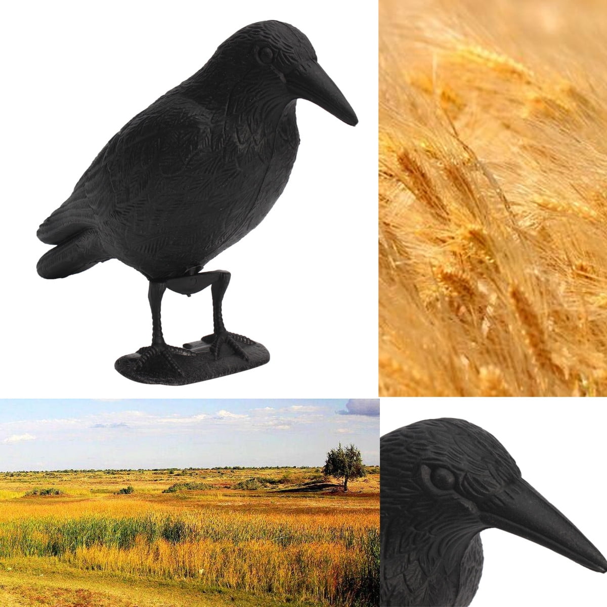 Black Crow Decoy Artificial Bird Raven Prop Art and Crafts Bird Pigeon
