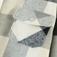 thumbnail image 4 of Womens Plaid Button Down Blouses Coat Thicken Jackets Cardigans Oversize Shirts S, 4 of 6
