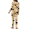 thumbnail image 3 of DISNIMO Women's Pajama Set Cat Pumpkin Ghost Print Long Sleeve Sleepwear with Hairband Casual Loose Nightwear with Long Pants Fashion Fall Lounge Set with Pockets, 2XL, 3 of 7