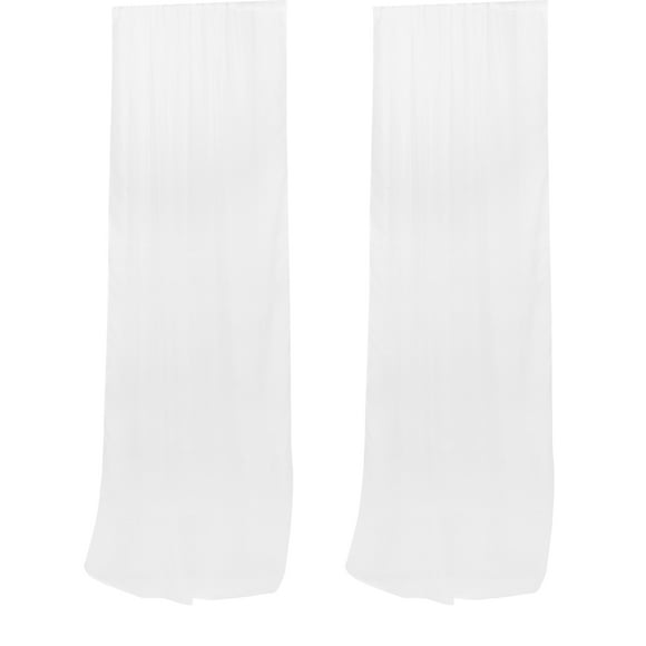 2 piezas Cortina de cortina semi puro hogar para la sala de estar de la sala de estar Oficina blanca