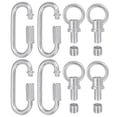thumbnail image 1 of M10 Fine Thread Lamp Female Loop Holder with M12 Adapter Chain Quick Link, 44 lbs Load Silver Tone Pack of 4, 1 of 7