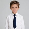 thumbnail image 1 of hengsof Childrens Solid Color Neck Tie for School Uniform, Classic Style Tie for Dress Shirt, Academic Formal Wear Accessory, 1 of 6