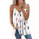 thumbnail image 1 of Gibobby Top informal con estampado de hojas para mujer, camisa con cremallera, chaleco sin mangas calado suelto, blusa elegante(Blanco,M), 1 of 4