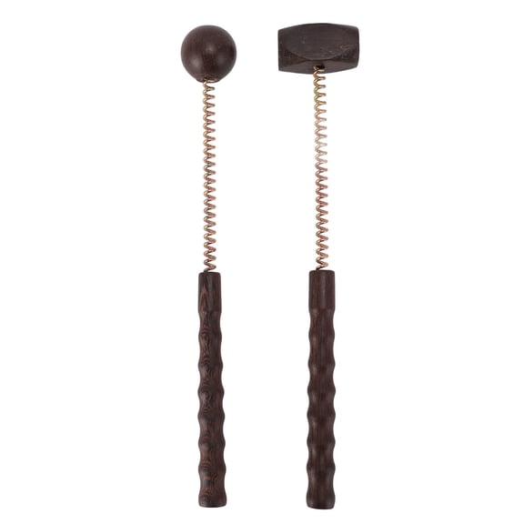 YAHHU Portable Wooden Spring Massage Hammer – 2‑Piece Handheld Percussion Tool for Back, Neck & Leg Muscle Relief