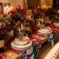 thumbnail image 2 of Table Runner Dresser Scarves Christmas Snowman Xmas Tree Cotton Linen Burlap Table Cover Winter Snowflake on Red Table Runners for Family Kitchen Dining Holiday Party Banquet Decor, 2 of 5