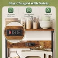 thumbnail image 3 of Amadwell 4-Tier Kitchen Storage Shelf Organizer Bakers Rack with Power Outlets, Coffee Bar & Microwave Stand, 3 of 9