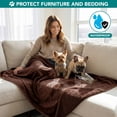 thumbnail image 2 of PetAmi Waterproof Dog Blanket For Small Medium Dogs, Pee Proof Pet Blanket for Couch Bed, Reversible Water Proof Blanket for Puppy Indoor Cat, Soft Dog Fleece Blankets Washable, 24x32 Brown, 2 of 8