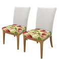 thumbnail image 2 of Gukieu Cherries and Ladybirds Print Square Cushion Cover, Elastic Strap Chair Protector, Suitable for Family Restaurant, Hotel Banquet Decorations-Two Pieces, 2 of 7