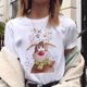 thumbnail image 1 of Camiseta de Reno de Navidad para mujer, ropa de talla grande, Camisetas estampadas blancas 2021, 1 of 5