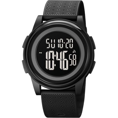 CJBZLCPCOO Men Digital Sports Watch Ultra-Thin Large Face Waterproof Wrist Watches for Men with Stopwatch Countdown Timer Alarm Function Dual Time LED Back Light