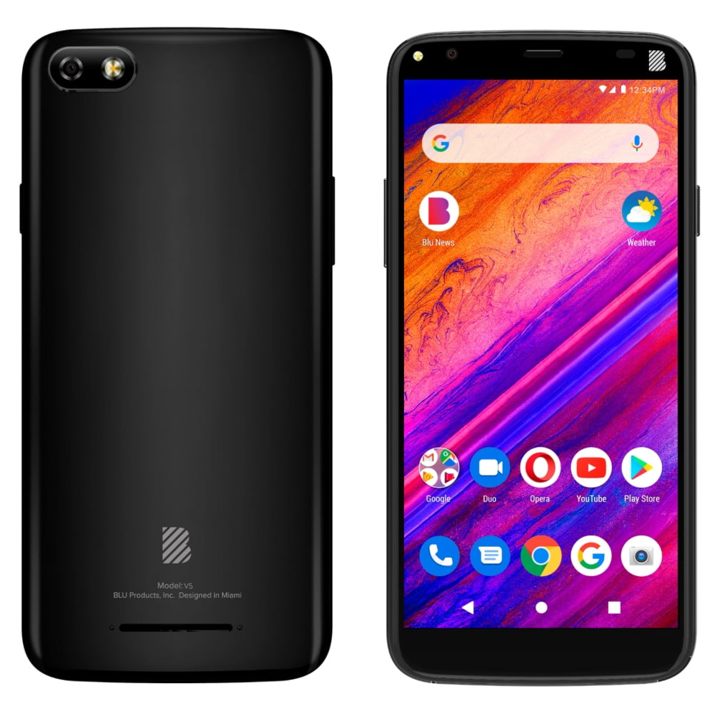 BLU V5 32GB GSM Unlocked Black Excellent A+ Condition 90