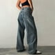 thumbnail image 3 of Vaqueros holgados de talle bajo para mujer - Pantalones vaqueros elásticos rectos y anchos de corte holgado estilo boyfriend, 3 of 6