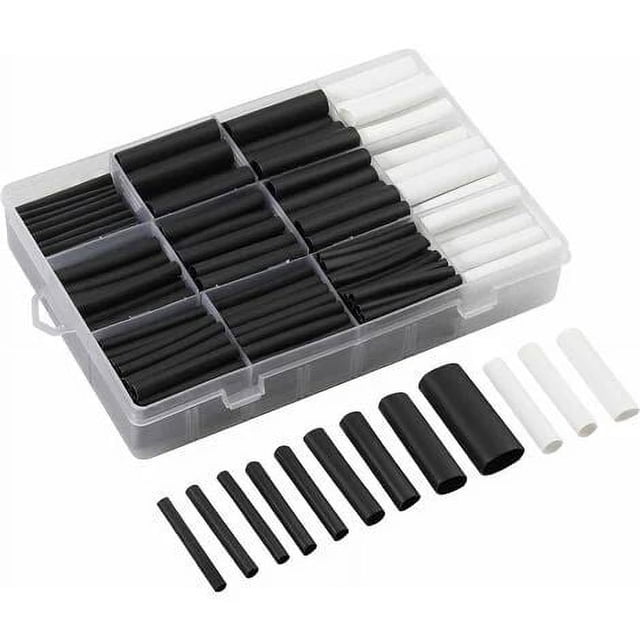 Kit de tubos termorretráctiles de poliolefina para aislamiento eléctrico y reparaciones diarias, uniones de cables, seguro y confiable, diseño compacto de 333 piezas con almacenamiento conveniente