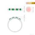 thumbnail image 5 of ANGARA Natural Half Eternity Seven Stone Emerald and Diamond Wedding Ring in 14K White Gold for Women (Size-2.5mm) | May Birthstone, Anniversary, Jewelry Gift for Women | Natural Emerald Ring, 5 of 9