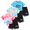 Colorful Blue Red, variant on Fdqin Girls Summer Outfits 6 Pcs Tie-dye Heart Print Casual Short Sleeve Tee Tops and Dolphin Shorts Set Red Light Green Blue 7-8 Years