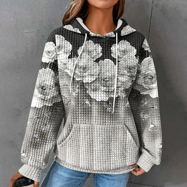 Sudaderas y chaquetas casuales con capucha de manga larga para mujer, sudaderas casuales de cuello redondo y manga larga, blusas lisas con capucha, top de poliéster para mujer