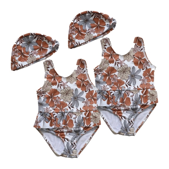 LYMAYTER Toddler One Piece Swimsuit Baby Girl Ruffle Swimsuit Bikini Tankini Infant Swimwear 6M-8Y