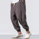 thumbnail image 4 of Ceisia Men's Summer Solid Color Casual Gift Long Pants Elastic Drawstring Waist with Pockets Ankle-Cut Comfortable for Daily Sp ort Outdoor, 4 of 9