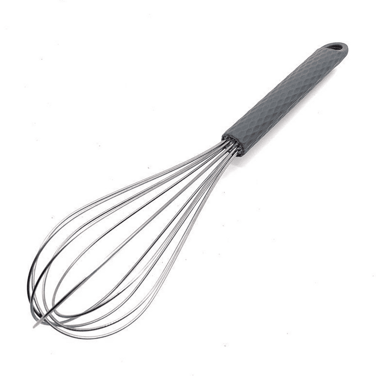 Kitchen Stainless Steel Wire Whisk Egg Beater, with Silicone Wrap Hand  Mixer, for Whisking Blending Beating