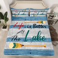 thumbnail image 2 of jejeloiu Cartoon Lake Paddle Twin Sheet Sets,Gray Blue Bedding For Boys Girls 3 Pieces, 2 of 7