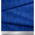 thumbnail image 3 of Soimoi Blue Heavy Satin Fabric Artistic Leaves Print Sewing Fabric Yard 54 Inch Wide, 3 of 3