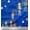 Blue, variant on Soimoi Blue Poly Georgette Fabric Street Lamp Human Figure Printed Craft Fabric by the Yard 42 Inch Wide