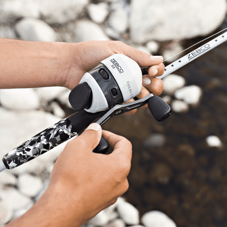 Zebco Folds of Honor Spincast Reel and Fishing Rod Combo, 6-Foot 2-Piece Rod  with EVA Handle, QuickSet Anti-Reverse Fishing Reel with Bite Alert,  1-Dollar Donated to Folds of Honor Foundation 