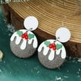 thumbnail image 4 of Red Green Christmas Drop Dangle Earrings for Women Gold-Toned Long Chain Jingle Bell Wreath Snow Santa Claus Round Ball Dangling Fish Hook Studs Earring Funny Xmas Holiday Jewelry, 4 of 12