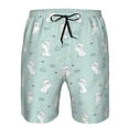 thumbnail image 4 of Kdxio Playing Rabbit Pattern Mens Casual Shorts - Drawstring Summer Beach Sports Shorts for Men, 4 of 9