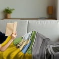 thumbnail image 3 of Vintage Soft Flannel Fleece Blanket, Man Lying on Couch Watching TV Cats Take over World Comic Book Pop Art Illustration, Cozy Plush for Indoor and Outdoor Use, 60" x 80", Multicolor, by Ambesonne, 3 of 5