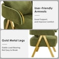 thumbnail image 5 of LAZZO Modern Velvet Barrel Accent Chair, Comfy Upholstered Reading Armchair for Living Room Bedroom, Green, 5 of 9