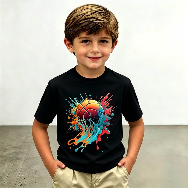 Chandail Filles Col Rond Manches Courtes Chandails Garçons T-Shirts Filles T-Shirts 12-13 Ans