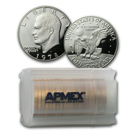 - 1978-S Eisenhower Dollar 20-Coin Roll Gem Proof