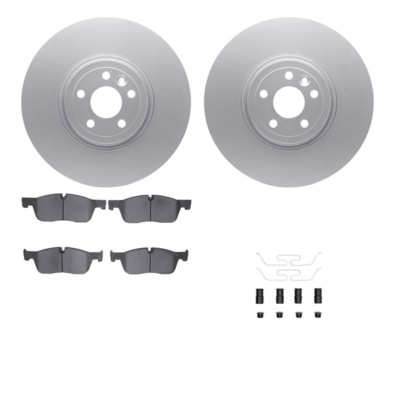 Dynamic Friction Company Front Geospec Brake Rotors with 5000 Euro Ceramic Brake Pads includes Hardware 4612-20025