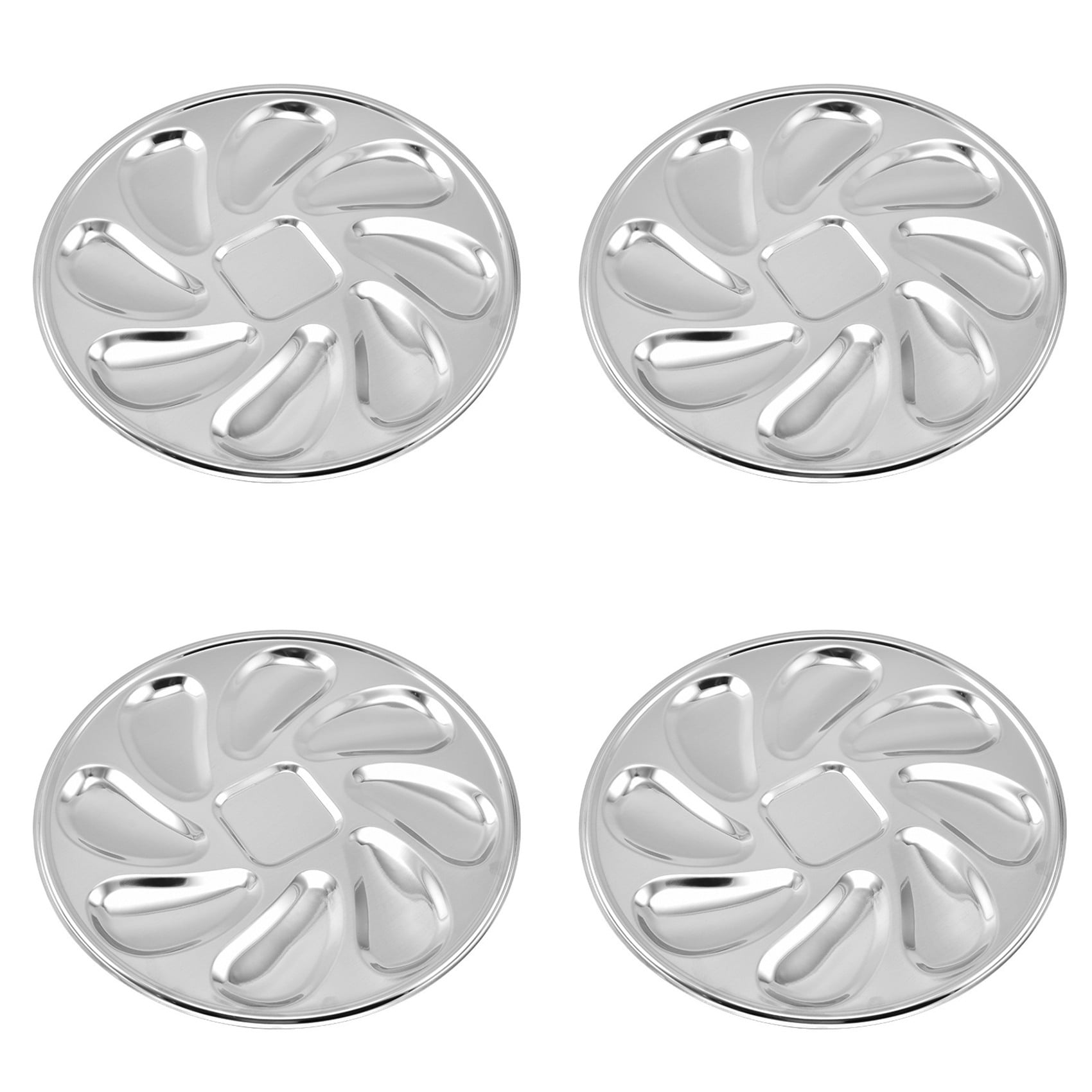 4PCS Oyster Plate Stainless Steel Oyster Plates Shell Shaped Durable Oyster  Container with 8 Slots for Oyster Sauce - Walmart.com